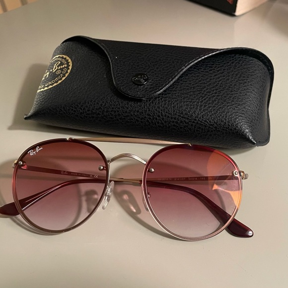 Ray-Ban Accessories - Rose gold Ray-Ban Round Double Bridge sunglasses